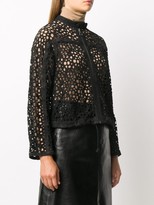 Thumbnail for your product : Ferragamo Perforated Front Zip Jacket