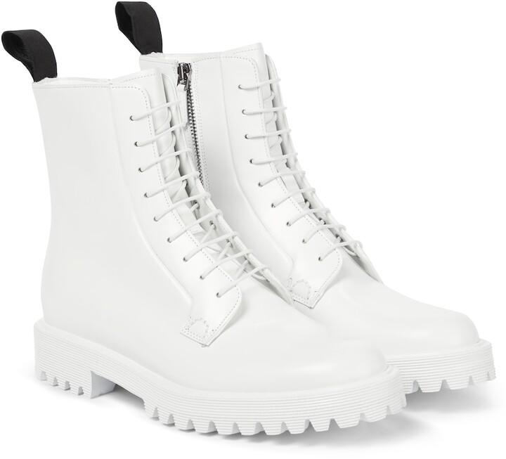 all white combat boots