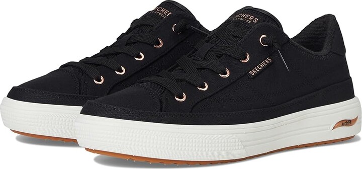 Skechers Arch Fit Arcade-Meet Ya There Women's Shoes Black : 8.5 B - Medium Canvas