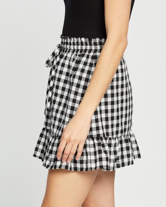 Atmos & Here Atmos&Here - Women's Black Mini skirts - Tobby Ruffle Skirt - Size 6 at The Iconic