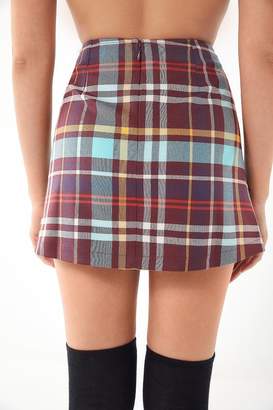 Urban Outfitters Plaid Notch Pelmet Mini Skirt