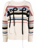 Thumbnail for your product : Ottolinger Striped Embroidered-Knit Jumper
