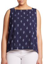 Thumbnail for your product : Eileen Fisher Eileen Fisher, Sizes 14-24 Cotton Ikat Tank