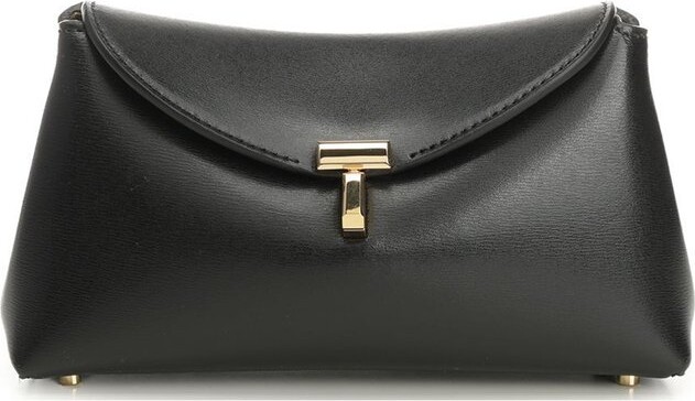 Totême Mini T-Lock Leather Clutch Bag