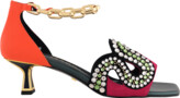 Thumbnail for your product : Kat Maconie Cami Beaded Suede Peep-Toe Sandals