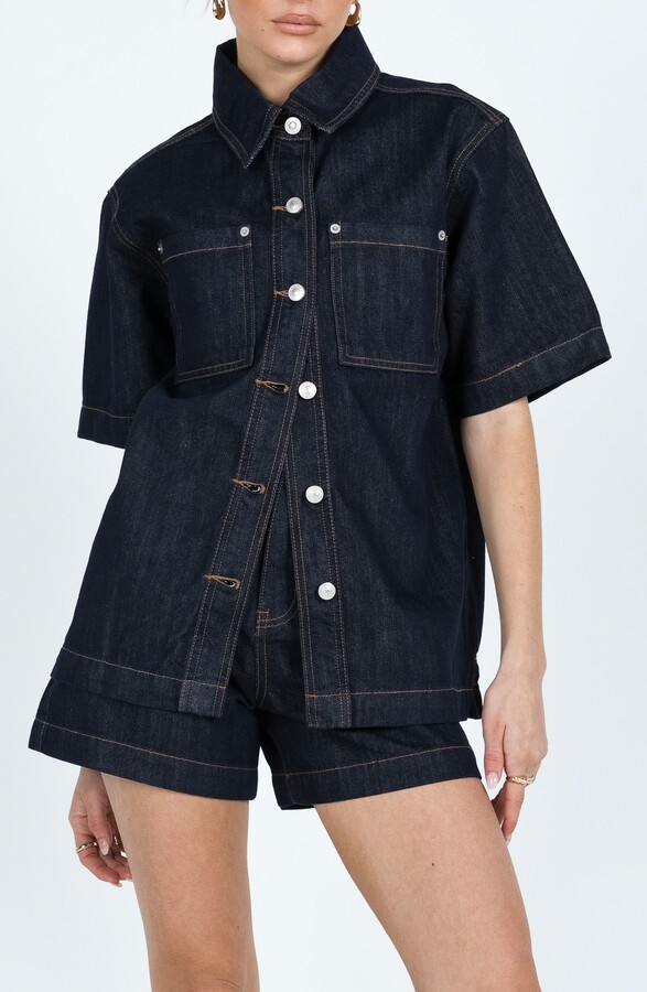 Princess Polly Whitaker Short Sleeve Denim Shacket