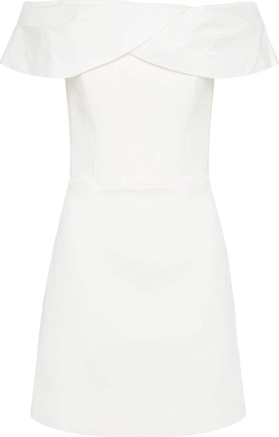 Off Shoulder Ruched Bodycon Cocktail Party Dress - White – Rosedress