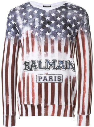 Balmain American flag sweatshirt