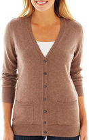 Thumbnail for your product : Liz Claiborne Long-Sleeve Boyfriend Cardigan Sweater