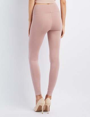 Charlotte Russe High-Waisted Stretch Cotton Leggings