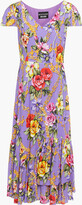 Thumbnail for your product : Boutique Moschino Tiered Floral-print Crepe De Chine Midi Dress