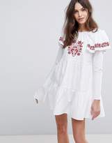 Thumbnail for your product : Fashion Union Embroidered Smock Dress With Exaggerated Sleeves