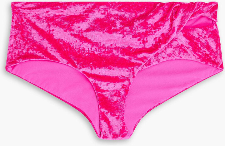 Versace Twisted stretch-velvet bikini briefs