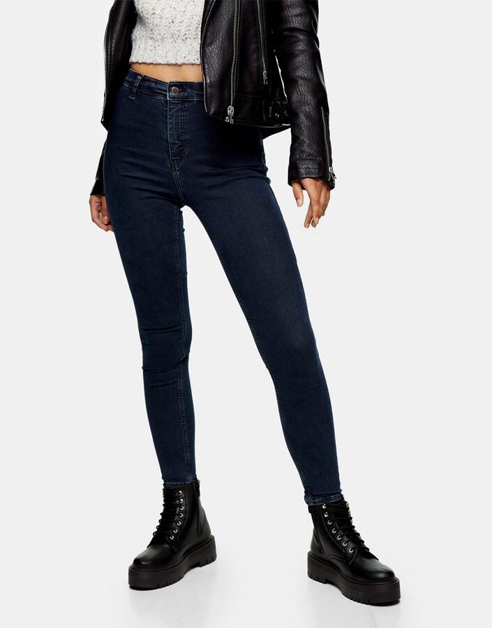 Topshop Joni skinny jeans in blue black - ShopStyle