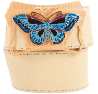 Fendi Butterfly Leather Belt