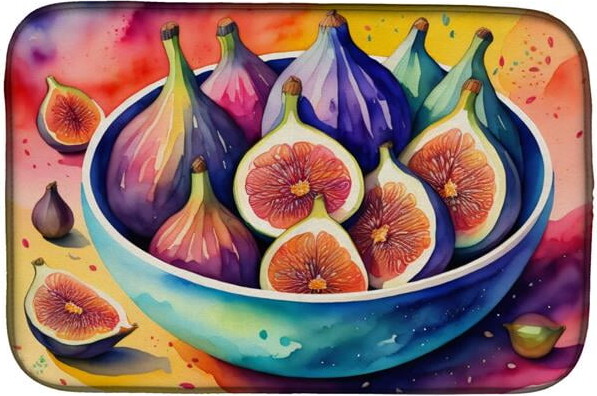 Carolines Treasures DAC1849DDM 21 x 14 in. Colorful Figs Dish Drying Mat