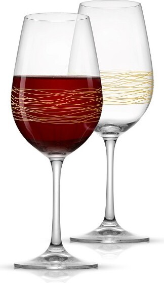 Elle Fluted Cylinder Red Wine Glasses - Set of 2