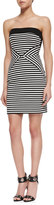 Thumbnail for your product : L'Agence Striped Strapless Cotton Dress