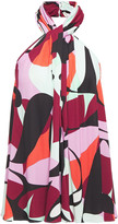 Thumbnail for your product : Emilio Pucci Twist-front Printed Jersey Halterneck Top