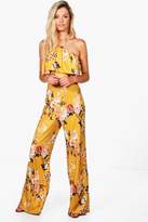 Thumbnail for your product : boohoo Jasmine Floral Wide Leg Jumpsuit