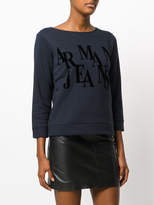 Thumbnail for your product : Armani Jeans three-quarters sleeve logo sweatshirt