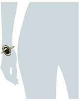 Thumbnail for your product : Alexis Bittar Black Agate Cameo Cuff w/ Crystal Studded Crown & Pyrite Accent Bracelet
