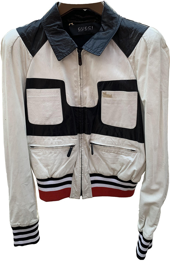 gucci white leather jacket