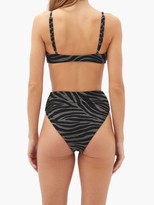 Thumbnail for your product : Mara Hoffman Imina Zebra-jacquard Recycled-fibre Bikini Briefs - Black Grey