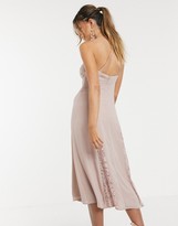 Thumbnail for your product : ASOS DESIGN DESIGN cami midi dress with lace insert godets