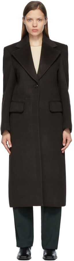Womens Dark Brown Wool Coat | Shop the world's largest collection of  fashion | ShopStyle
