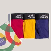 Thumbnail for your product : JustWears - Super Soft Boxer Briefs - Anti-Chafe & No Ride Up Design - 3 Pack (Blue, Red & Yellow)