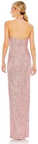 Thumbnail for your product : Leena for Mac Duggal Sequined Halter Strap Low Side Knot Gown