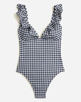 Thumbnail for your product : J.Crew Ruffle V-neck one-piece in gingham