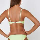 Thumbnail for your product : River Island Womens Neon yellow tie balconette bra bikini top