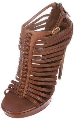 Alexander McQueen Leather Caged Sandals