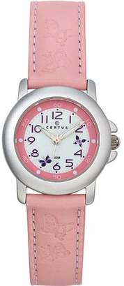 Chipie Certus 647374 Girls' Quartz Analogue Watch with Pink Leather Strap and White Dial