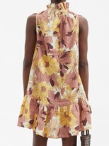 Thumbnail for your product : EPHEMERA Maui High-neck Floral-print Linen Mini Dress - Multi