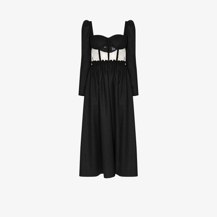 Rosie Assoulin Corset Bodice Midi Dress ShopStyle
