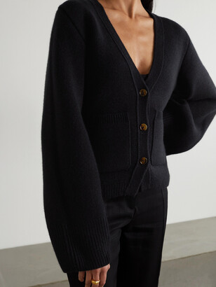KHAITE Scarlet Cashmere Cardigan - Black - ShopStyle
