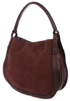 Louise et Cie Leather-Trimmed Suede Hobo