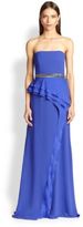 Thumbnail for your product : Badgley Mischka Strapless Fold-Over Gown