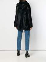 Thumbnail for your product : Liska loose fur trimmed coat with a hood