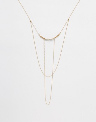 Orelia Chain Wrap Bar Drape Necklace