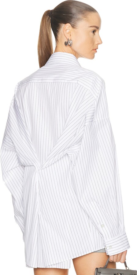 Helmut Lang Placket Cinch Shirt in White