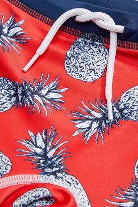 Next Red/White Pineapple Swim Shorts And Vest Two Piece Set (3mths-6yrs)