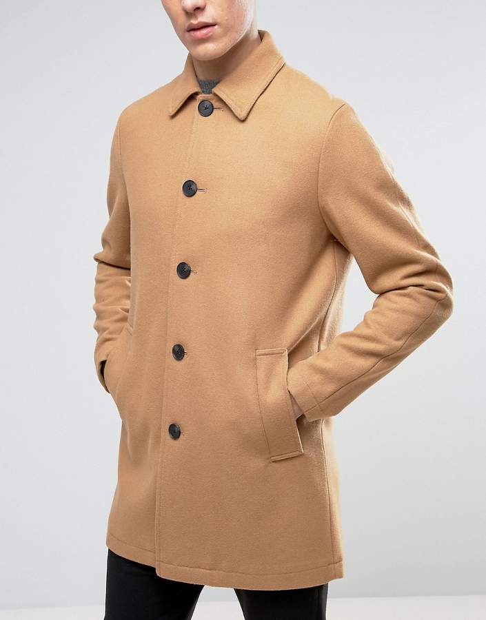 ASOS Wool Mix Trench Coat In Camel - ShopStyle