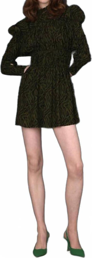 GHOSPELL Glacier Sands Mini Dress In Olive/black