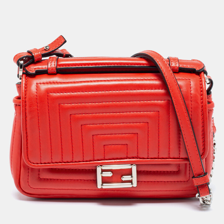 Fendi Red Lipstick Quilted Leather Micro Double Baguette Bag ShopStyle