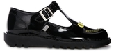 Thumbnail for your product : Kickers Black Leather Smile Flat Shoes - Black