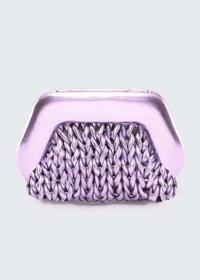 Themoire Gea Laminated Knit Clutch Bag